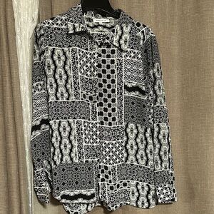 Rose & Olive Black and White Patterned Men's Shirt